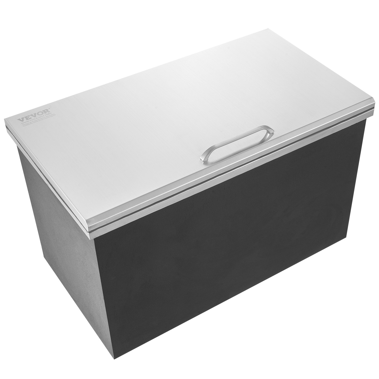 Drop in Ice Chest, 24"L x 20"W x 15"H Stainless Steel Ice Cooler, Commercial Ice Bin with Hinged Cover, 40 qt Outdoor Kitchen Ice Bar, Drain-pipe and Drain Plug Included, for Cold Wine Beer - Backyard Livings