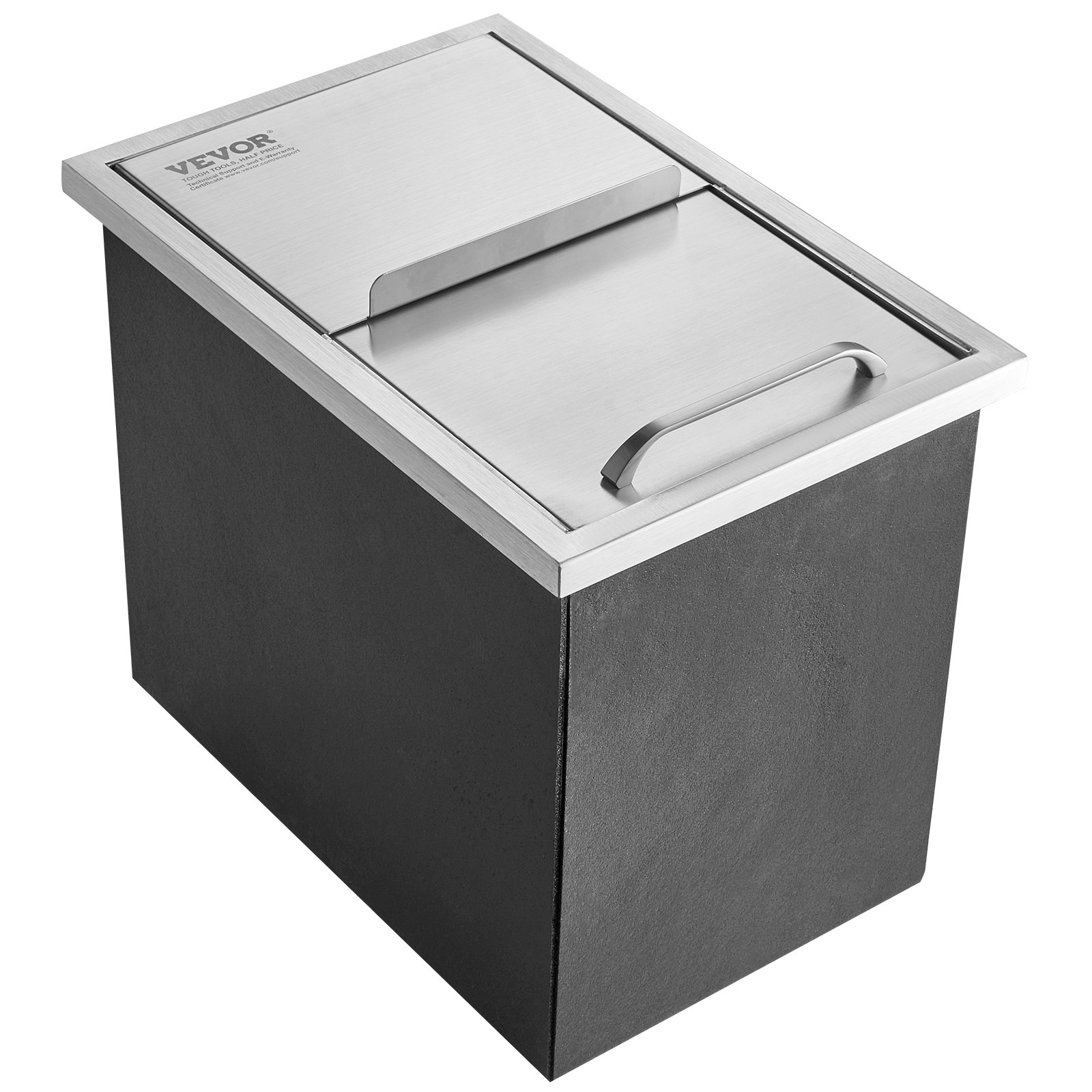 VEVOR Drop in Ice Chest, 18"L x 12"W x 14.5"H Stainless Steel Ice Cooler, Commercial Ice Bin with Sliding Cover, 40.9 qt Outdoor Kitchen Ice Bar, Drain-pipe and Drain Plug Included, for Cold Wine Beer - Backyard Livings