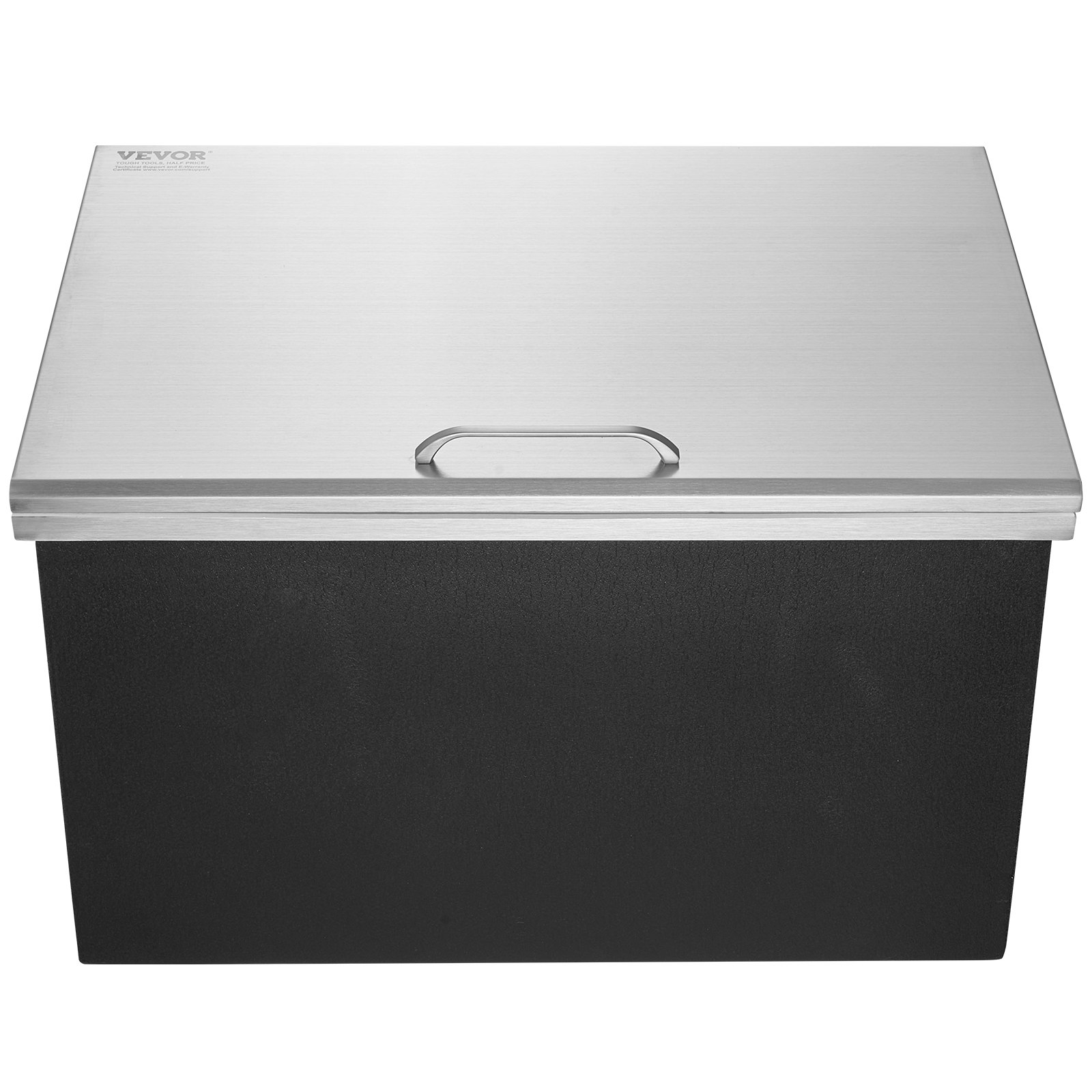 Drop in Ice Chest, 28"L x 20"W x 17"H Stainless Steel Ice Cooler, Commercial Ice Bin with Hinged Cover, 40 qt Outdoor Kitchen Ice Bar, Drain-pipe and Drain Plug Included, for Cold Wine Beer - Backyard Livings