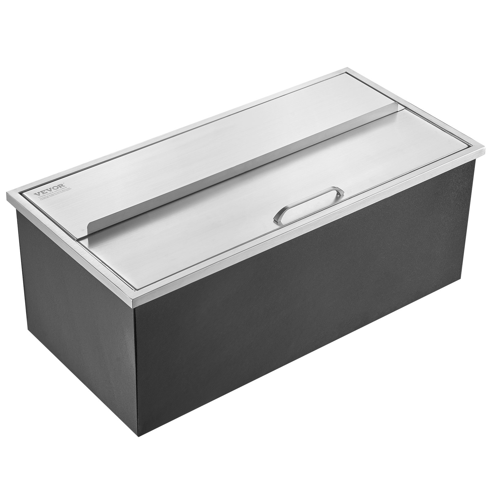 Drop in Ice Chest, 36"L x 18"W x 14"H Stainless Steel Ice Cooler, Commercial Ice Bin with Sliding Cover, 40.9 qt Outdoor Kitchen Ice Bar, Drain-pipe and Drain Plug Included, for Cold Wine Beer - Backyard Livings