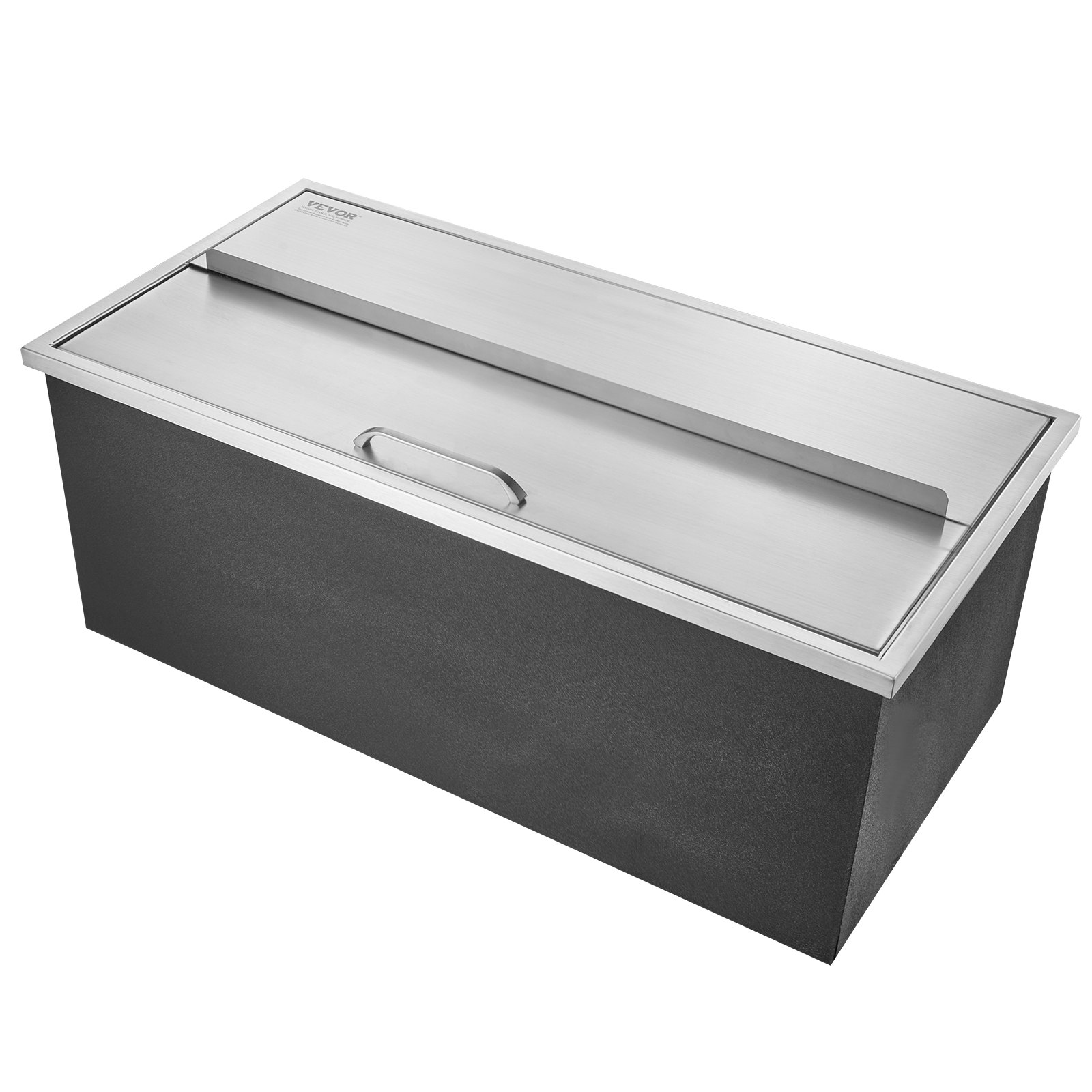 Drop in Ice Chest, 36"L x 18"W x 14"H Stainless Steel Ice Cooler, Commercial Ice Bin with Sliding Cover, 40.9 qt Outdoor Kitchen Ice Bar, Drain-pipe and Drain Plug Included, for Cold Wine Beer - Backyard Livings