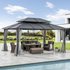 12ft.  x 16 Ft.Hardtop Gazebo, Heavy Duty Steel Frame Metal Gazebo, Outdoor Gazebo - Backyard Livings