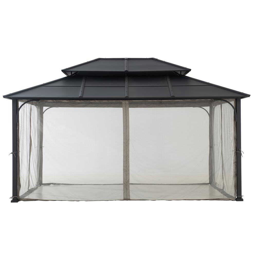 12ft.  x 16 Ft.Hardtop Gazebo, Heavy Duty Steel Frame Metal Gazebo, Outdoor Gazebo - Backyard Livings