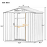 Patio 6ft x4ft Bike Shed Garden Shed, Metal Storage Shed with Adjustable Shelf and Lockable Door, Tool Cabinet with Vents and Foundation for Backyard, Lawn, Garden, Gray - Backyard Livings