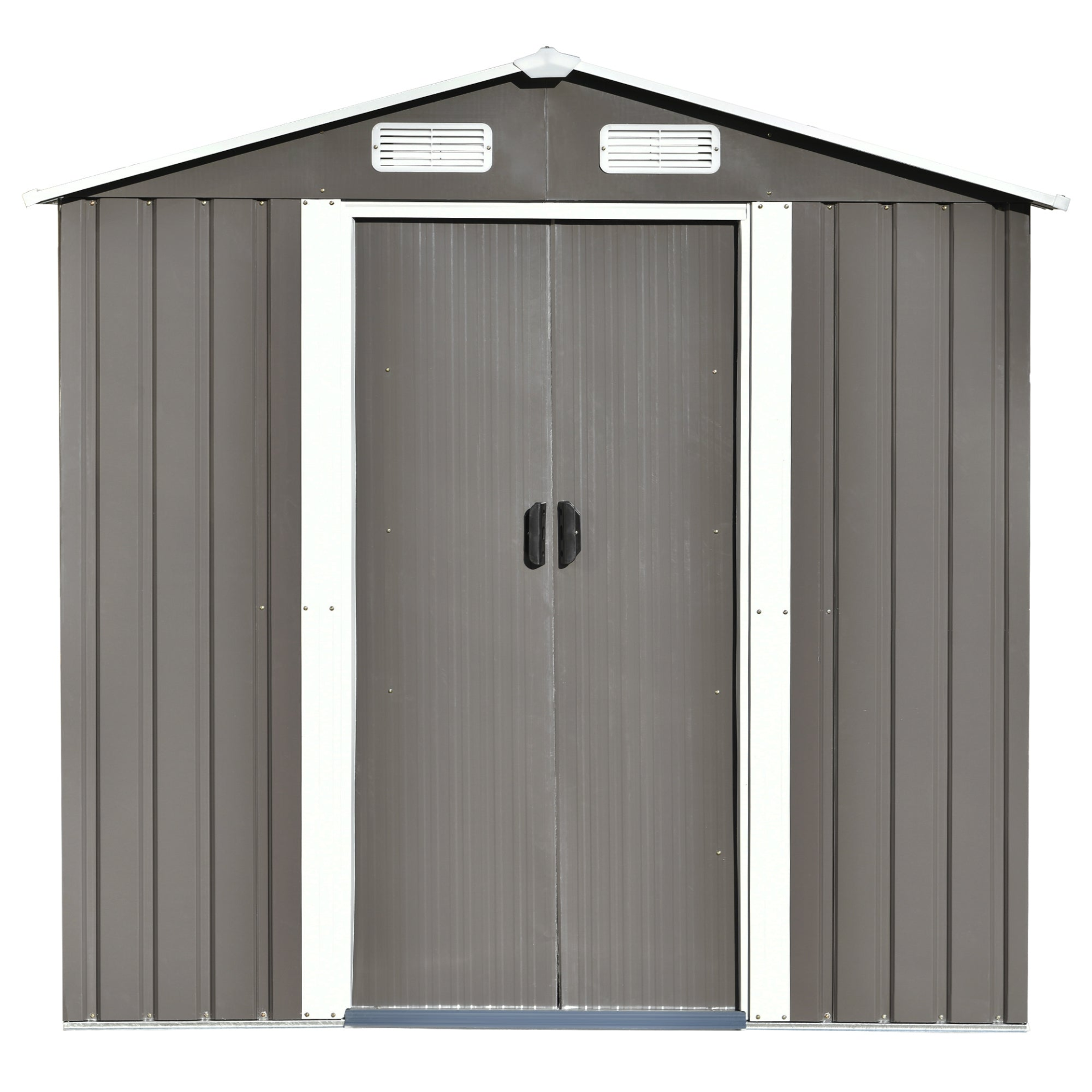 Patio 6ft x4ft Bike Shed Garden Shed, Metal Storage Shed with Adjustable Shelf and Lockable Door, Tool Cabinet with Vents and Foundation for Backyard, Lawn, Garden, Gray - Backyard Livings