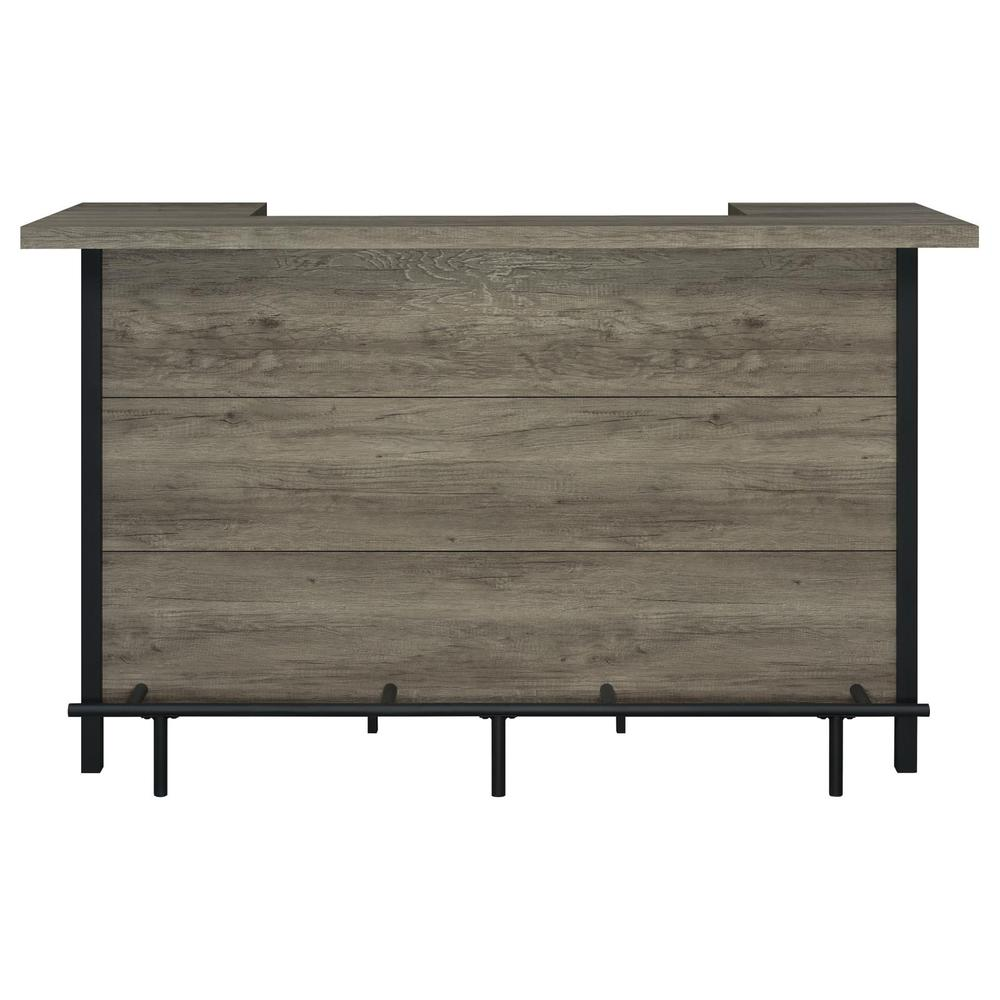 Bellemore Bar Unit with Footrest Grey Driftwood and Black - Backyard Livings