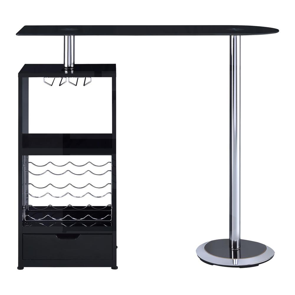 Koufax 1-drawer Bar Table Glossy Black - Backyard Livings