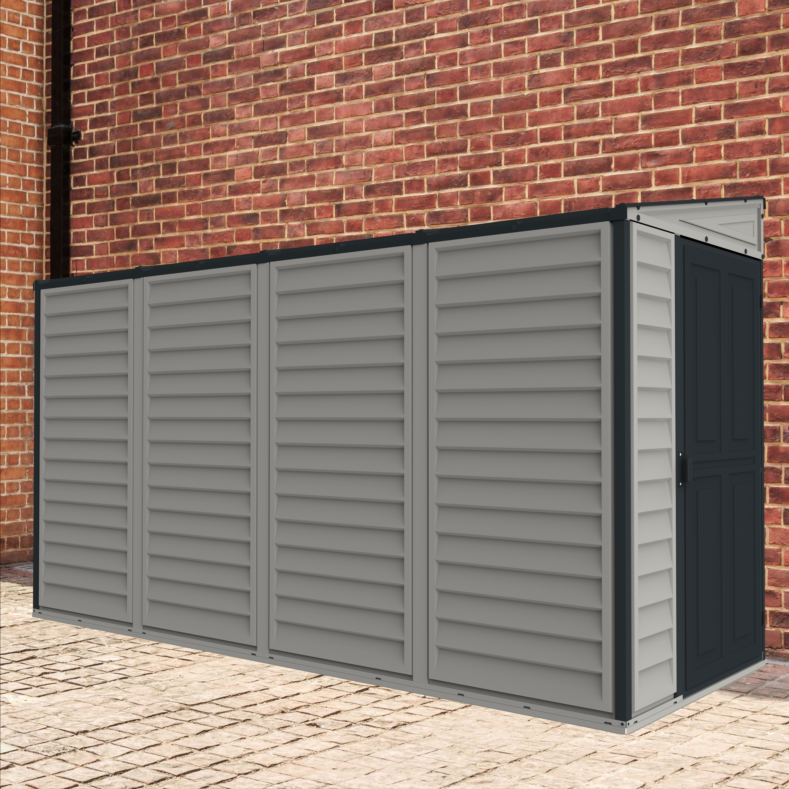 Duramax 4ft x 10ft SideMate Plus Vinyl Resin Outdoor Storage Shed With Foundation Kit - Backyard Livings