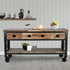 Duramax Darby 72" Industrial Metal & Wood Kitchen Island Desk with Drawers