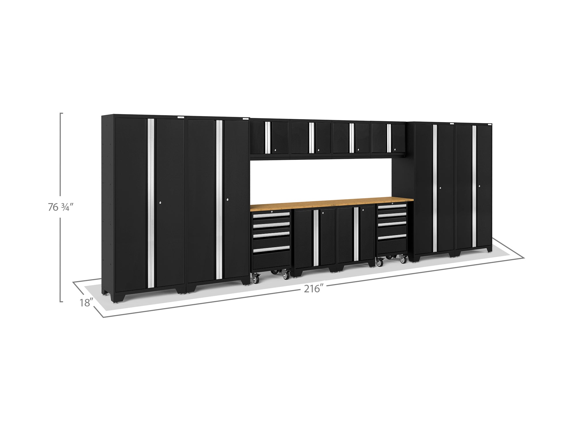 NewAge Bold Series 14 Piece Cabinet Set with Tool, Base, Wall Cabinets and 30 in. Lockers