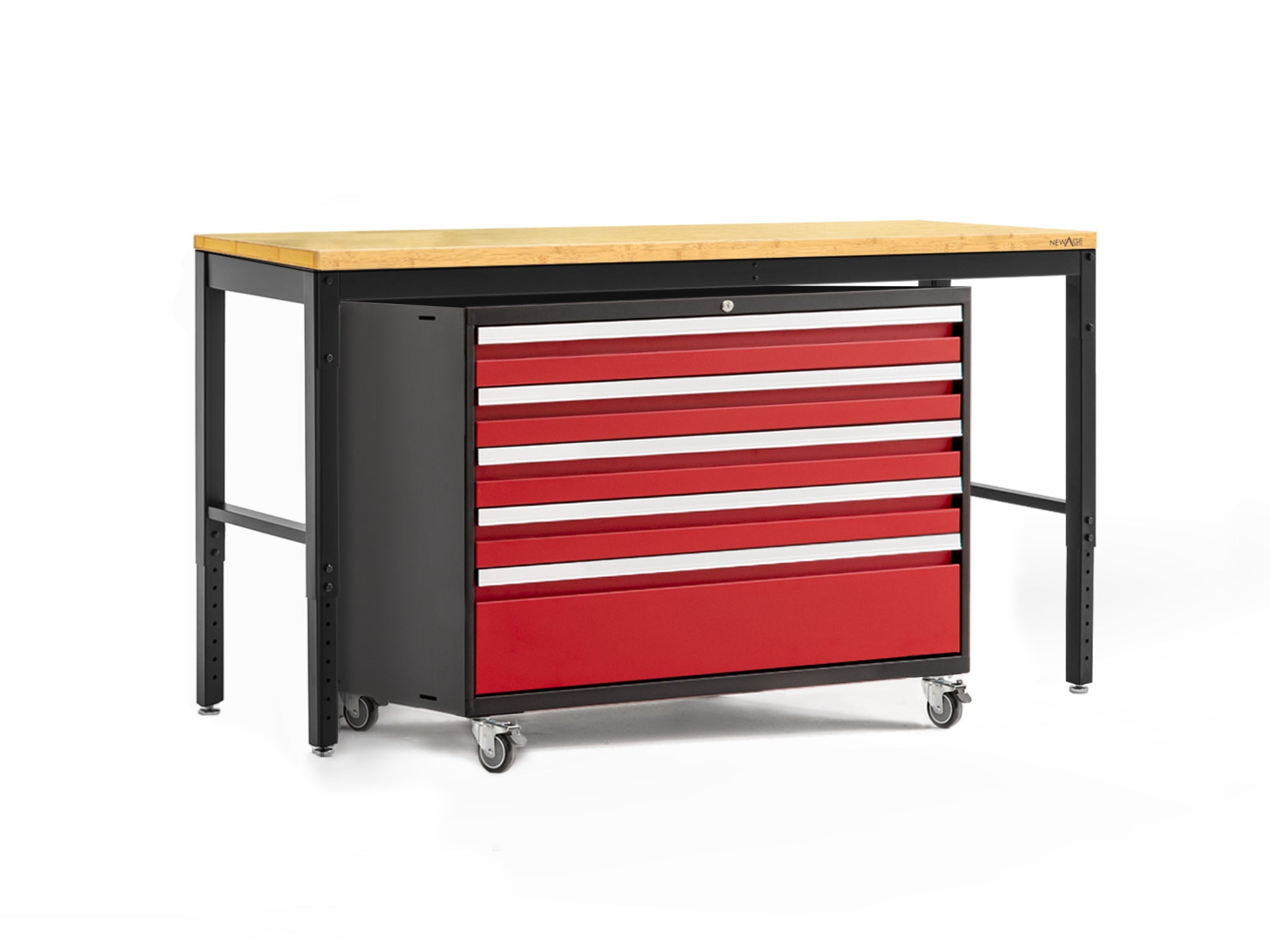NewAge Pro Series 2 Piece Cabinet Set with 84 in. Workbench and 42 in. Tool Cabinet