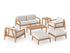 NewAge Rhodes 6 Seater Chat Set with Coffee Table and Side Table - Backyard Livings