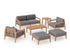 NewAge Rhodes 6 Seater Chat Set with Coffee Table and Side Table