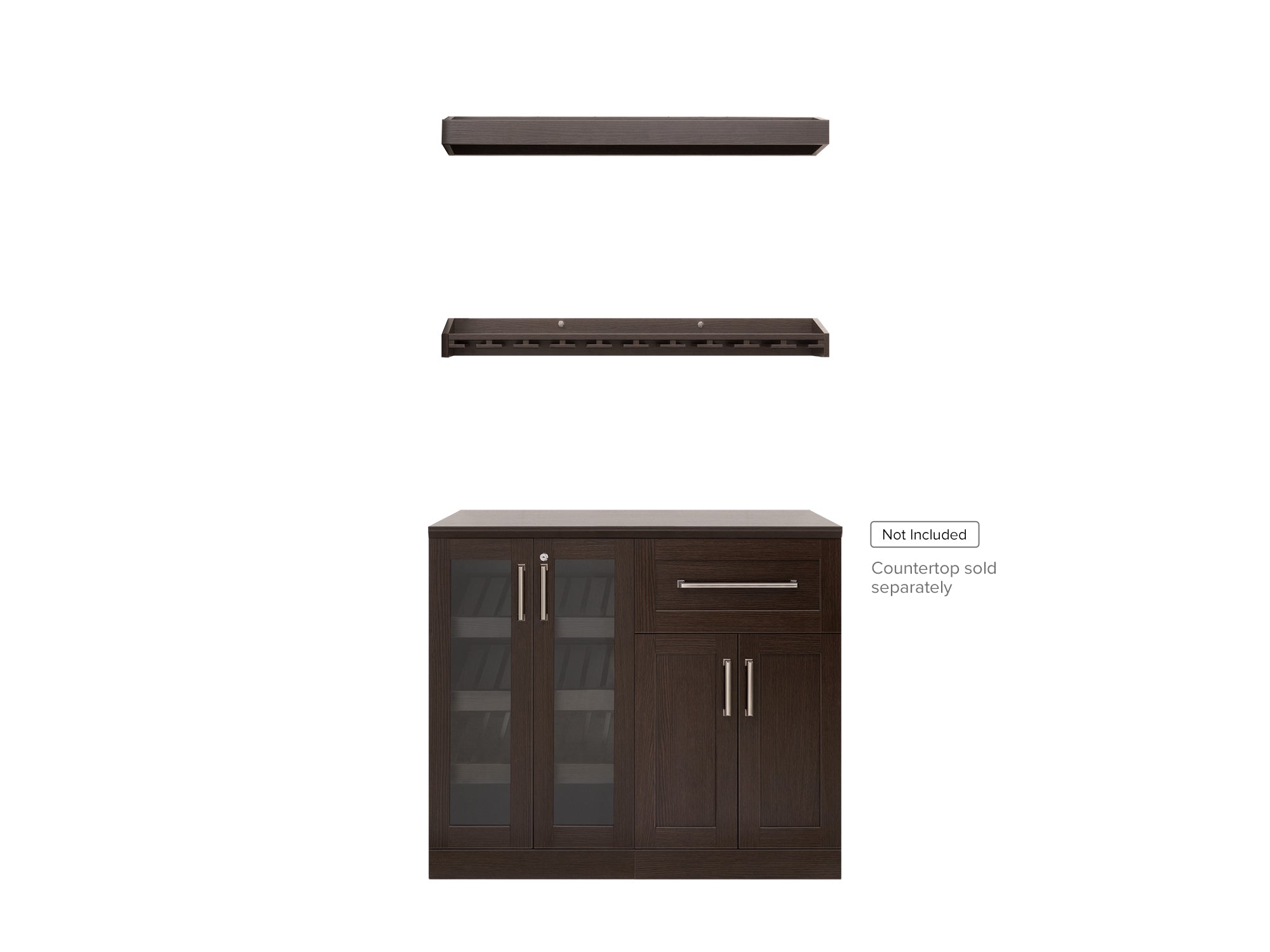NewAge Home Bar 4 Piece Cabinet Set