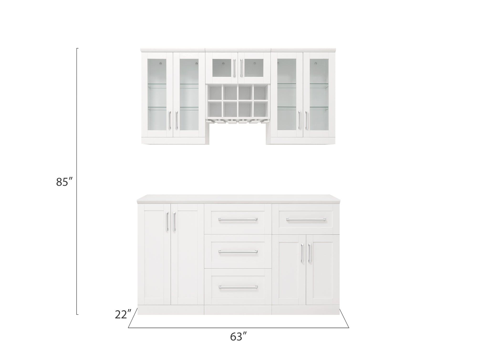 NewAge Home Bar 6 Piece Cabinet Set