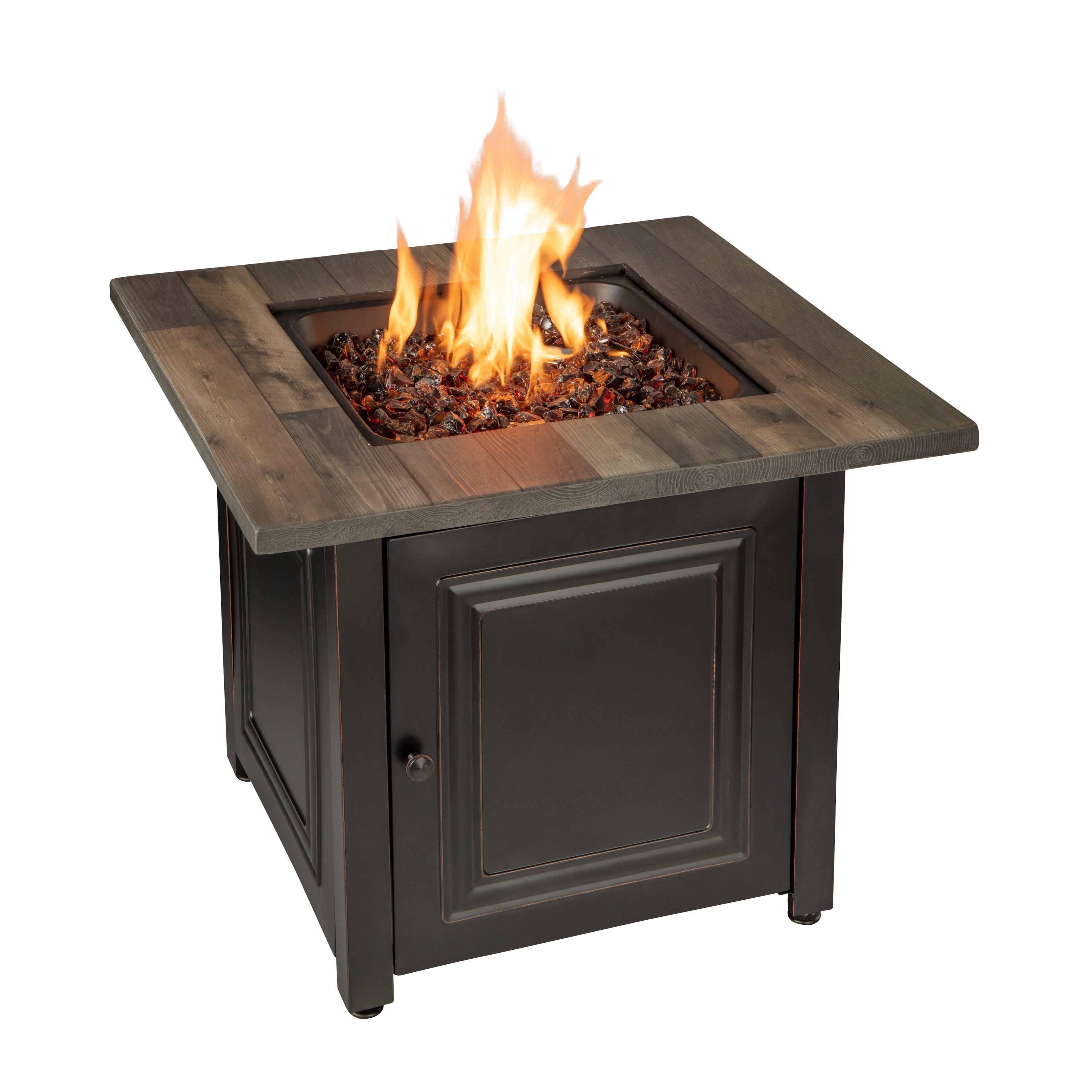 Endless Summer The Burlington, LP Gas Outdoor Fire Pit with Printed Resin Mantel