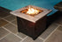 Endless Summer The Mason, 30" Square Gas Outdoor Fire Pit with Printed Wood Lat look Cement Resin Mantel - Backyard Livings