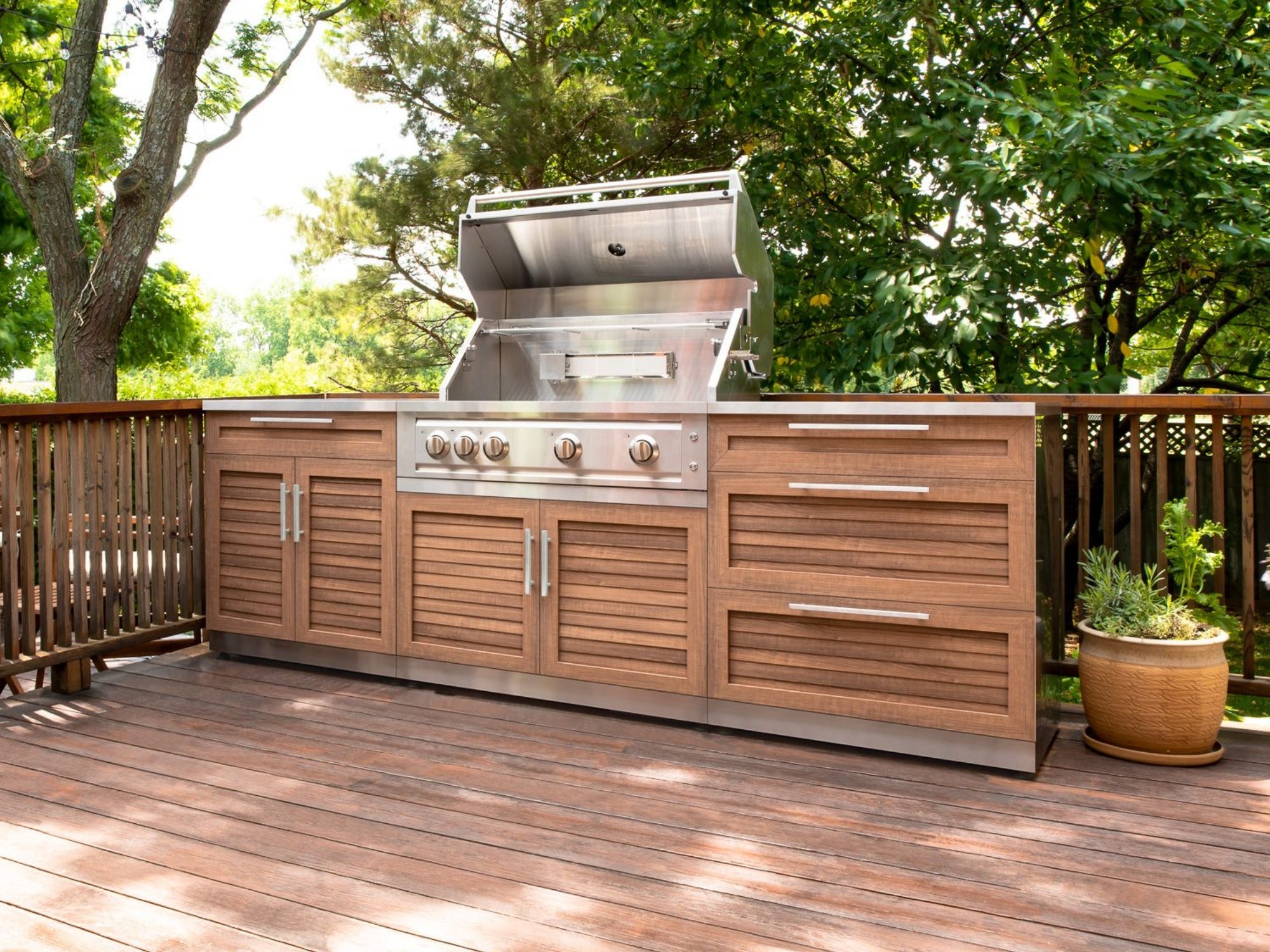 NewAge Outdoor Kitchen Stainless Steel 3 Piece Cabinet Set with 3-Drawer, Bar and Grill Cabinet