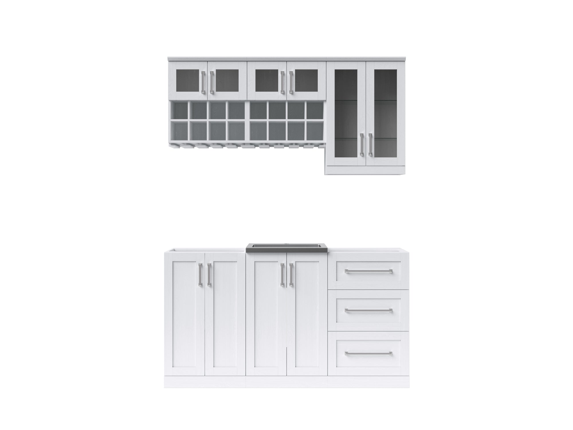NewAge Home Wet Bar 7 Piece Cabinet Set- 21 Inch
