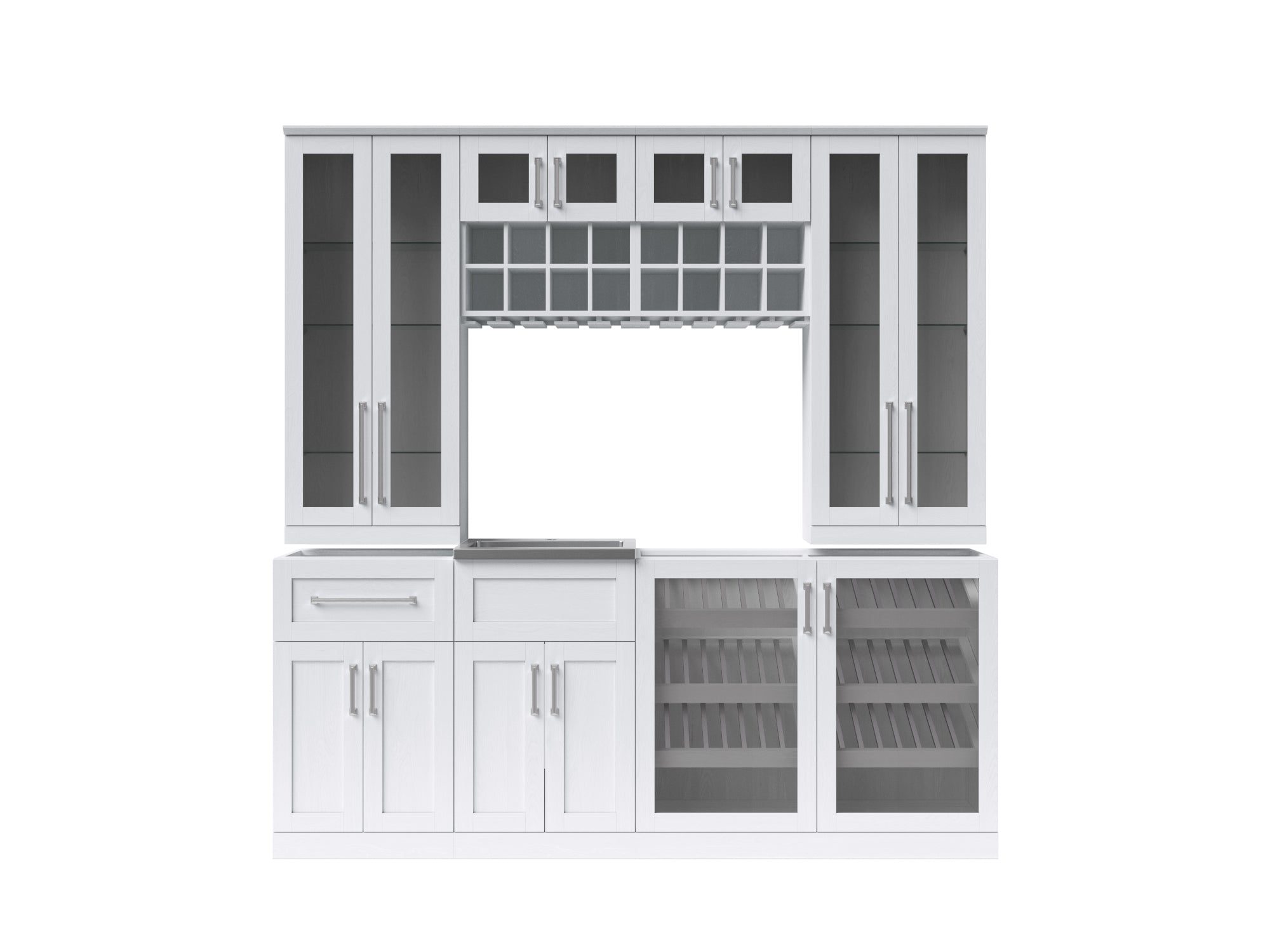 NewAge Home Bar 8 Piece Cabinet Set - 21 Inch