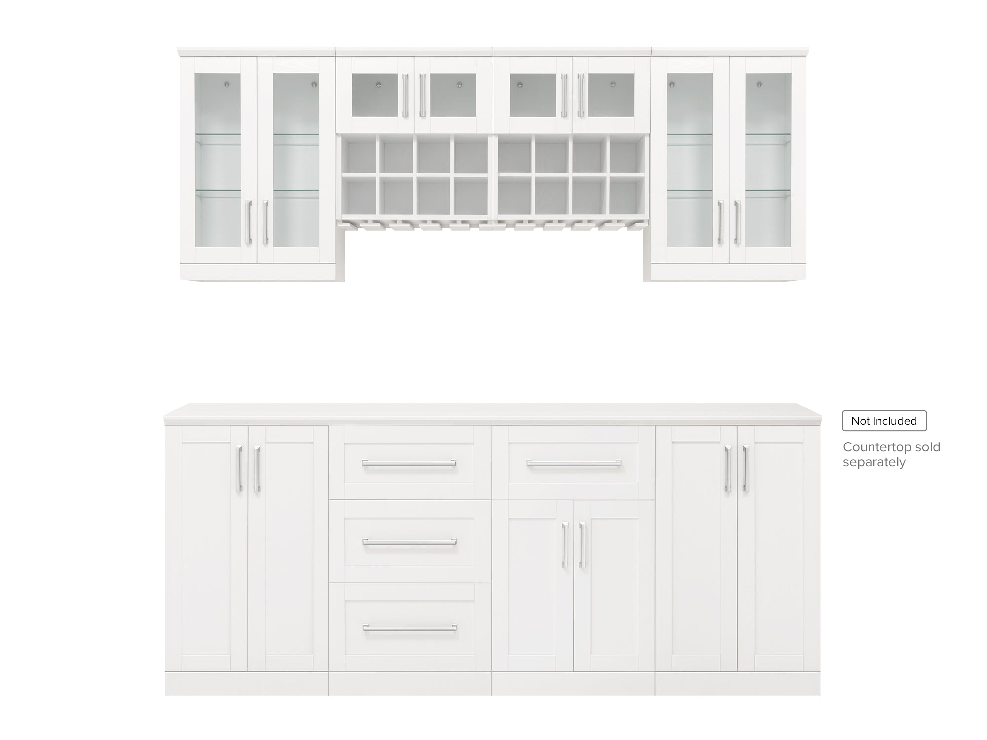 NewAge Home Bar 8 Piece Cabinet Set