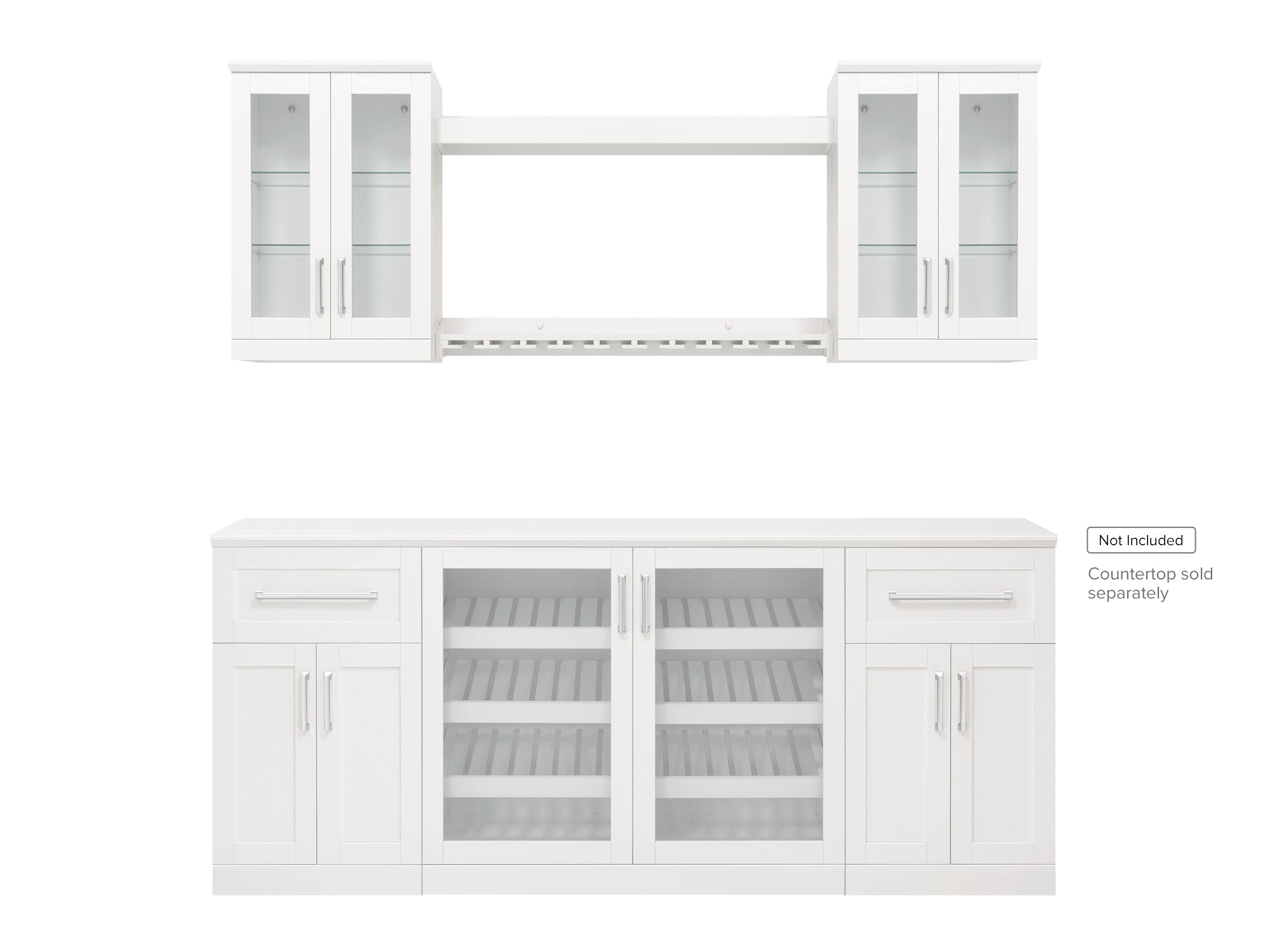 NewAge Home Bar 7 Piece Cabinet Set