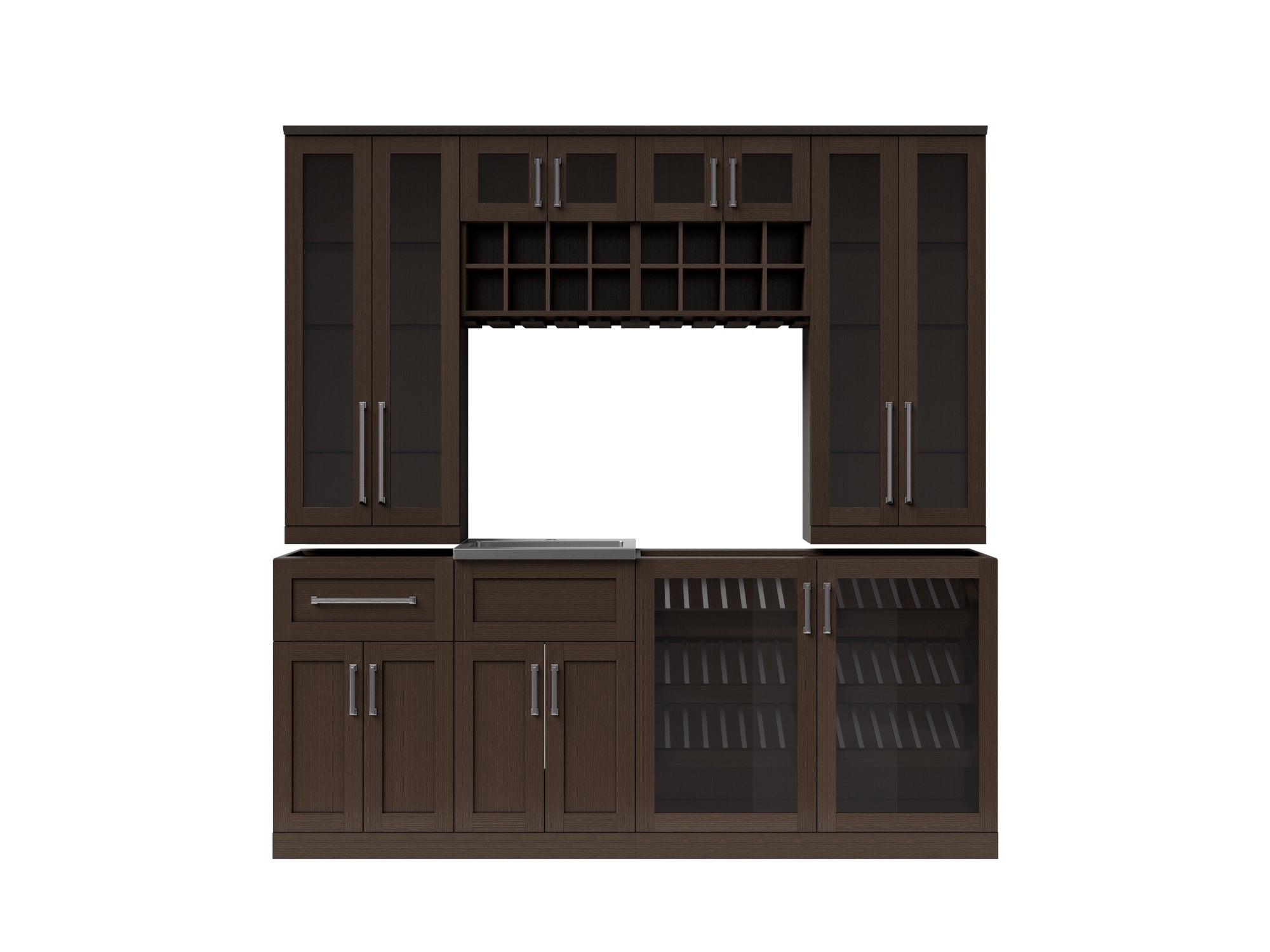 NewAge Home Bar 8 Piece Cabinet Set - 21 Inch