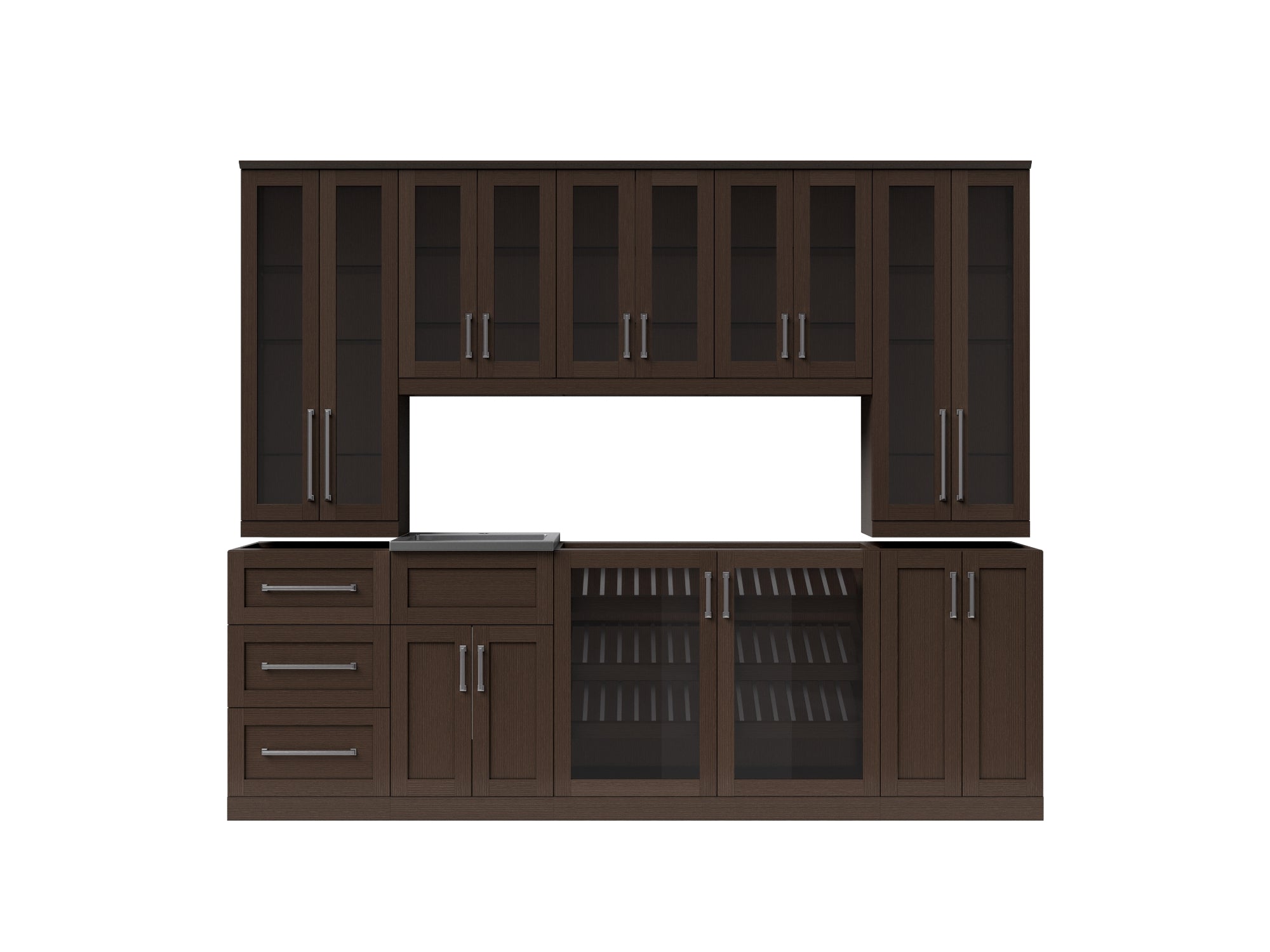 NewAge Home Wet Bar 10 Piece Cabinet Set - 21 Inch