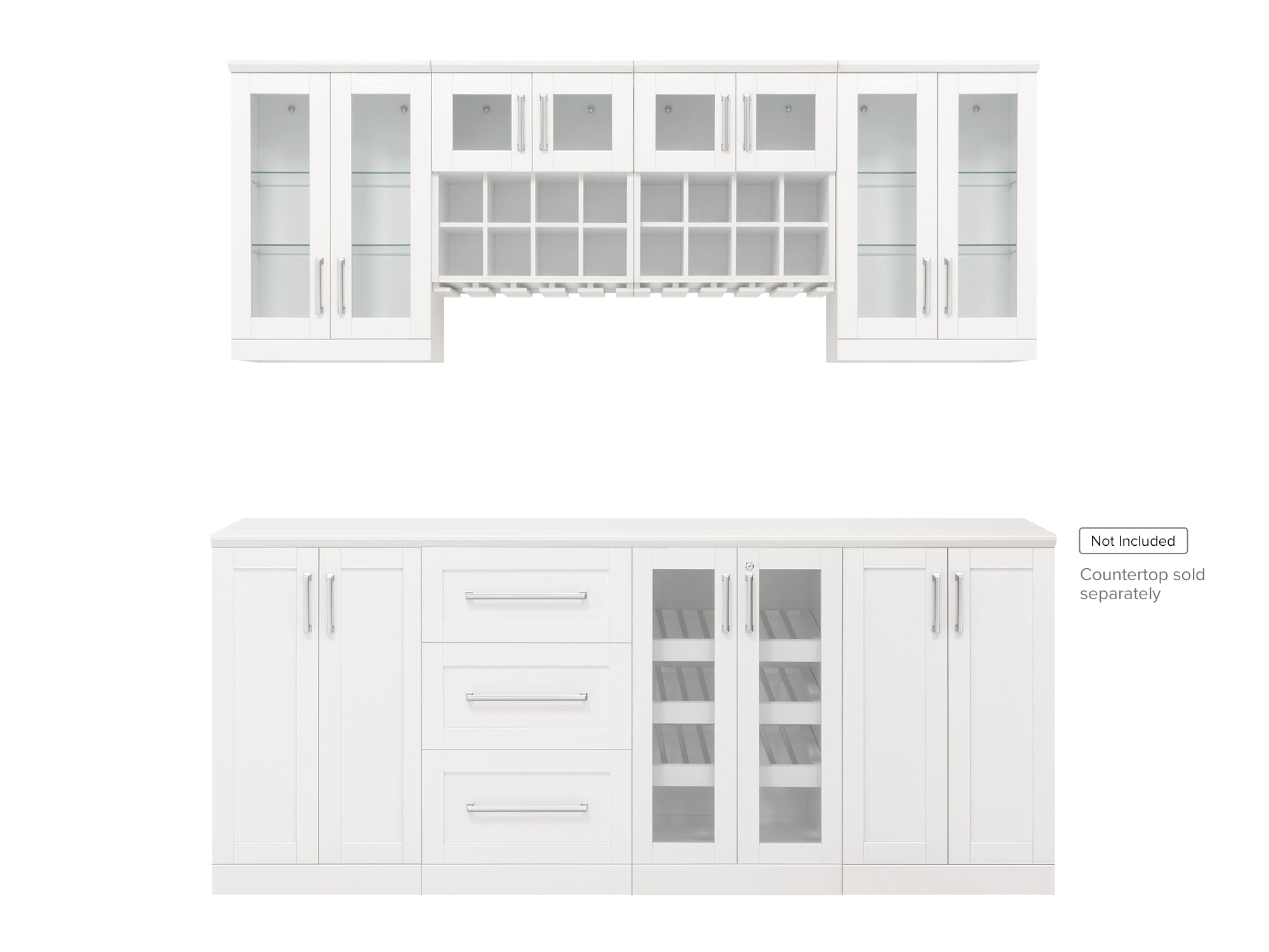 NewAge Home Bar 8 Piece Cabinet Set