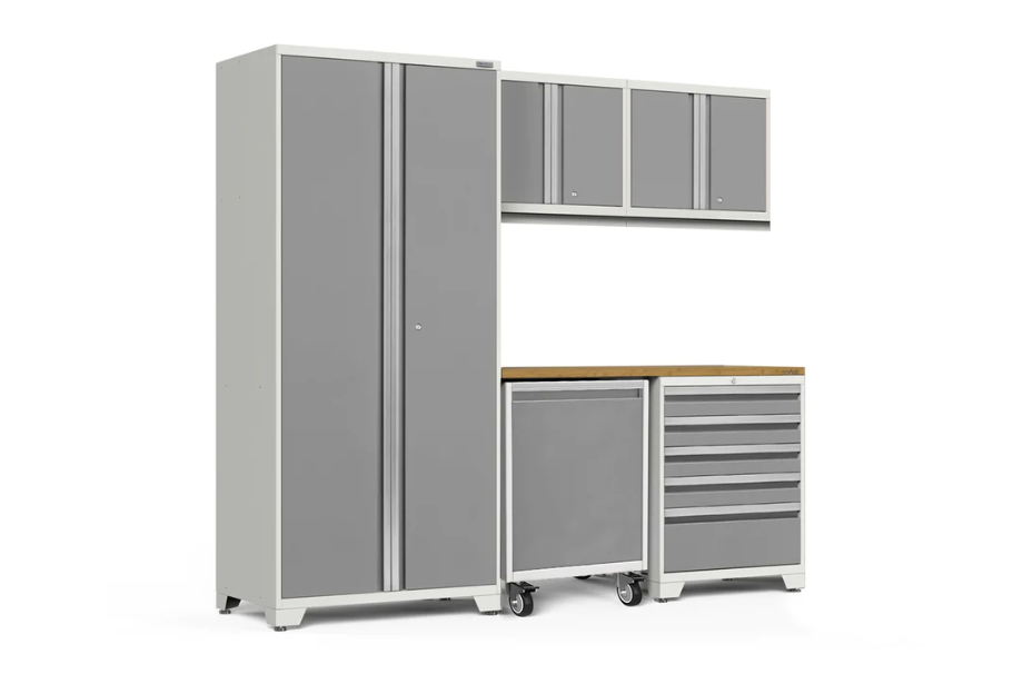 NewAge Pro Series 6 Piece Cabinet Set with Tool Drawer, Wall Cabinet, Locker and Utility Cart