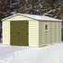 DuraMax 10.5ft x 13ft  Woodbridge Plus Vinyl Shed w/ Foundation Kit & Window - Backyard Livings