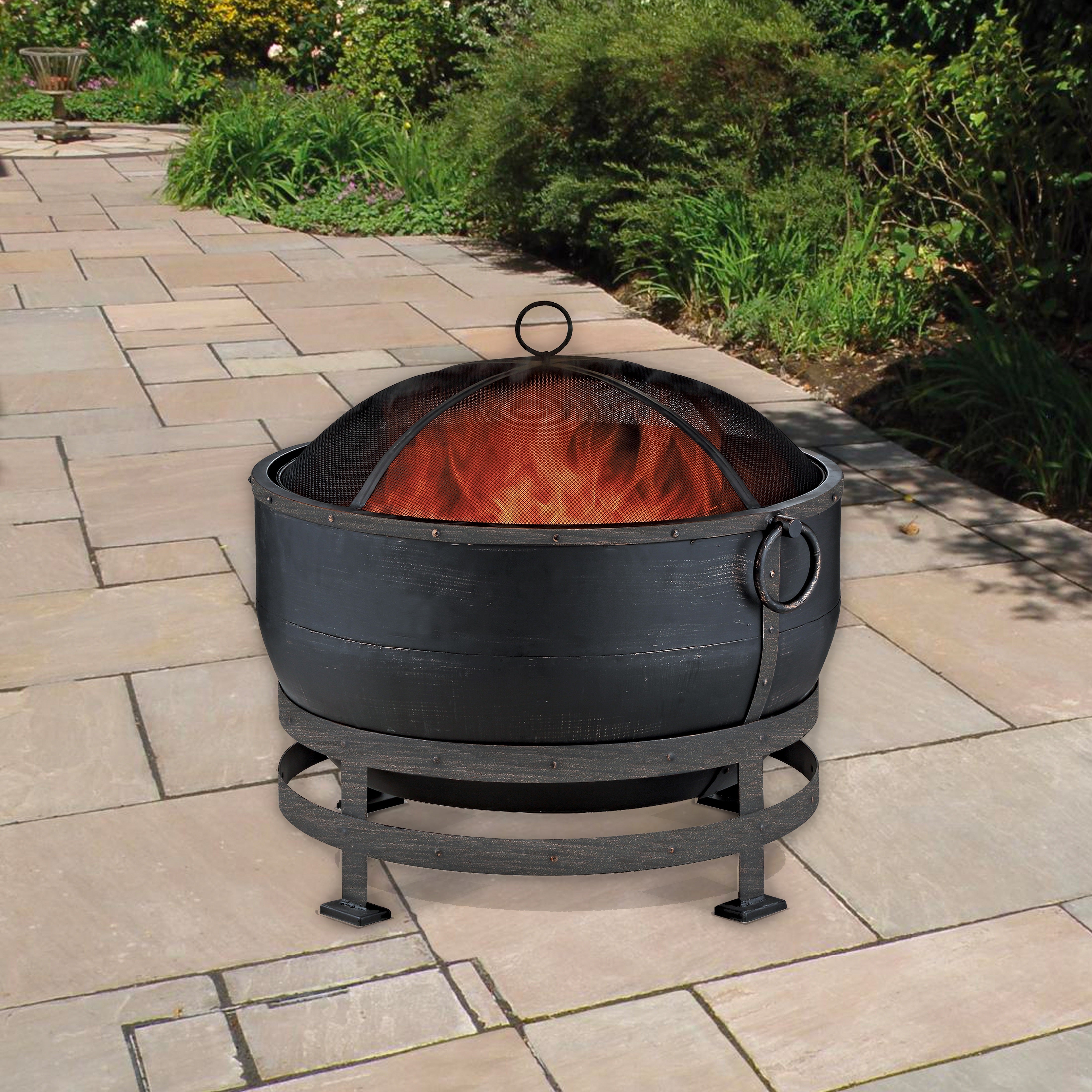 Endless Summer Oil Rubbed Bronze Wood Burning Outdoor Fire Pit with Kettle Design