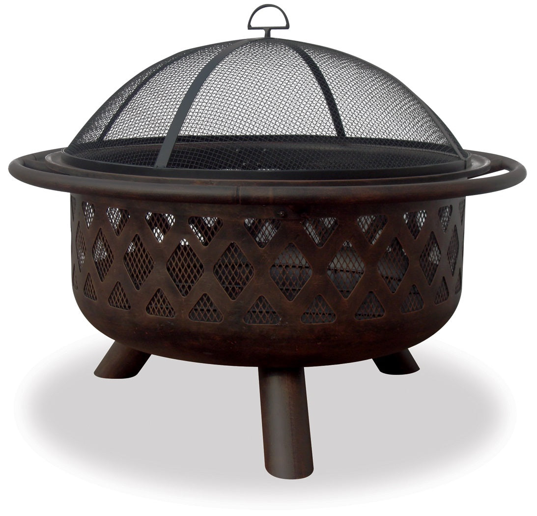 Endless Summer Oil Rubbed Bronze Wood Burning Outdoor Fire Pit with Lattice Design