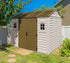 Duramax 10.5 x 8 Apex Vinyl Shed with Foundation and 2 Windows - Backyard Livings