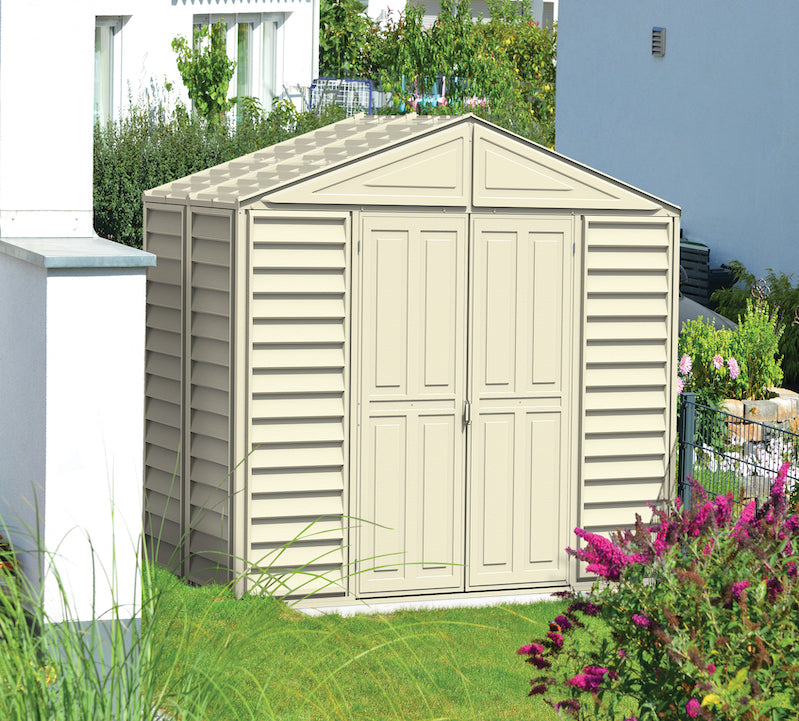 DuraMax 10.5ft x 5ft Woodbridge Vinyl Storage Shed with Foundation Kit (East Coast Purchase Only) - Backyard Livings