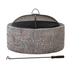 Sunjoy Stone 26 in. Round Wood Burning Firepit for Backyard and Outdoor