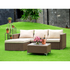 Wicker Patio Sofa Set Brown for Garden and Outdoors