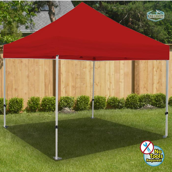 ATHENA 10X10 WHITE FRAME Instant Pop Up Tent Canopy w/ RED Cover