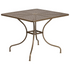 Commercial Grade 35.5" Square Gold Indoor-Outdoor Steel Patio Table Set with 4 Round Back Chairs