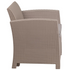 Light Gray Faux Rattan Chair with All-Weather Light Gray Cushion