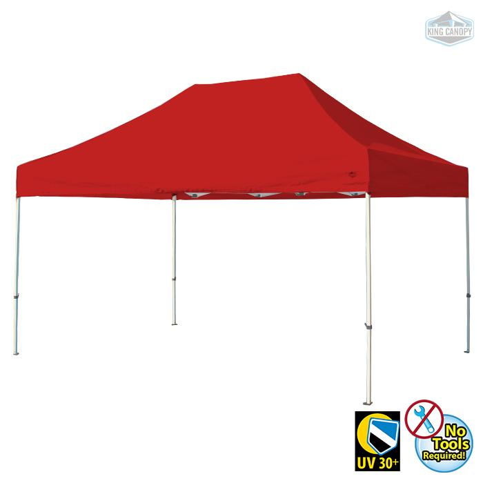 TUFF TENT WHITE Frame 10X15 Instant Pop Up Tent w/ RED Cover