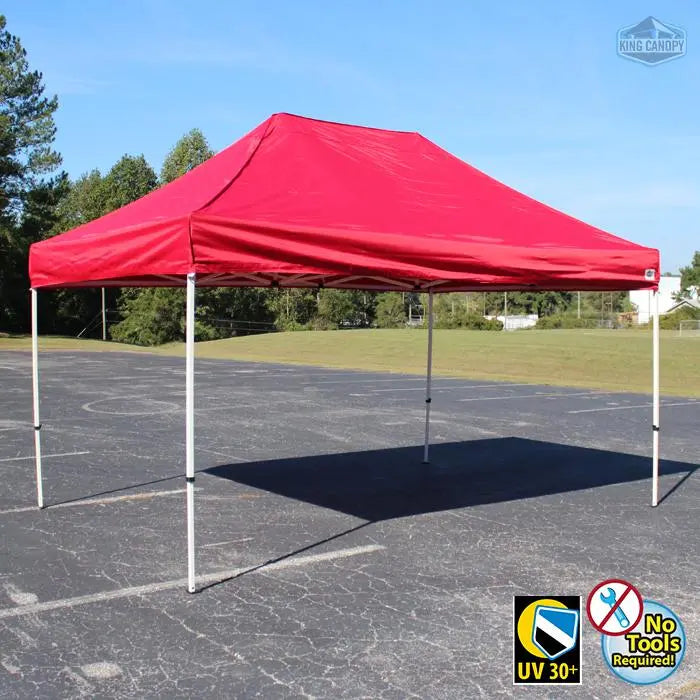 TUFF TENT WHITE Frame 10X15 Instant Pop Up Tent w/ RED Cover