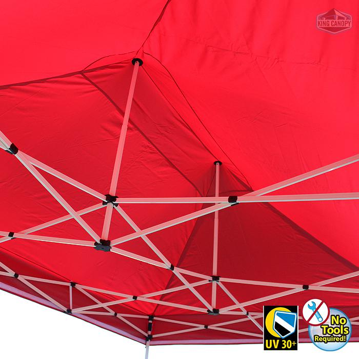 TUFF TENT WHITE Frame 10X15 Instant Pop Up Tent w/ RED Cover
