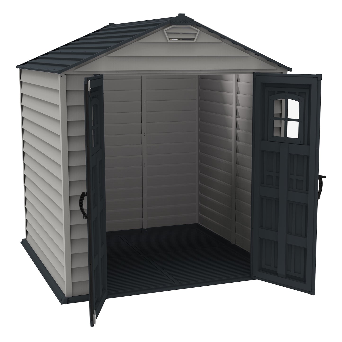 DuraMax 7ft x 7ft StoreMax Plus Vinyl Shed with Molded Floor (West Coast Purchase Only)