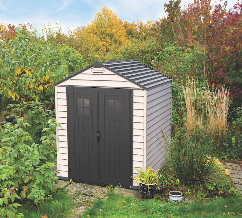 DuraMax 7ft x 7ft StoreMax Plus Vinyl Shed with Molded Floor (West Coast Purchase Only)