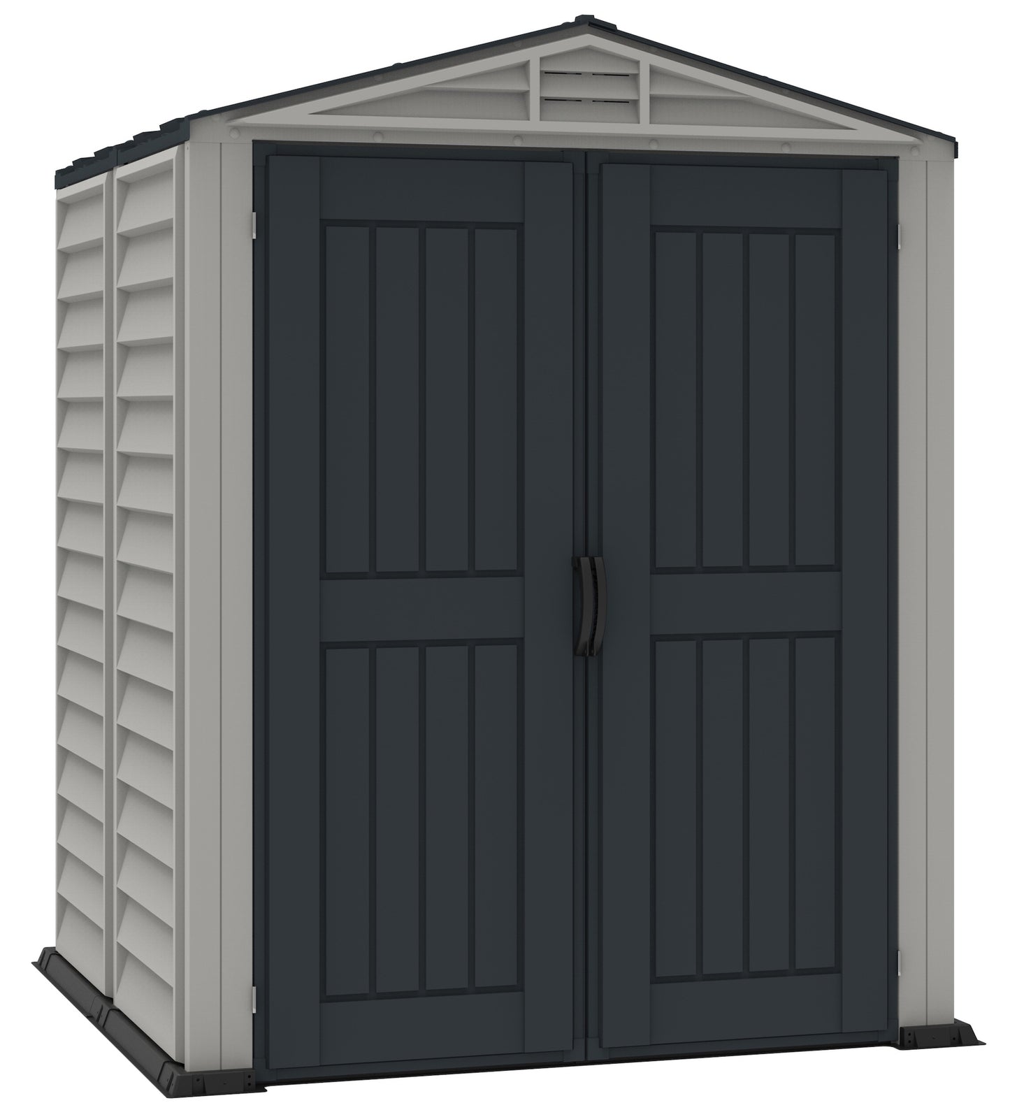 Duramax YardMate Plus 5 ft. 6 in. x 5ft. 6 in. Gray Vinyl Storage Shed with Molded Floor