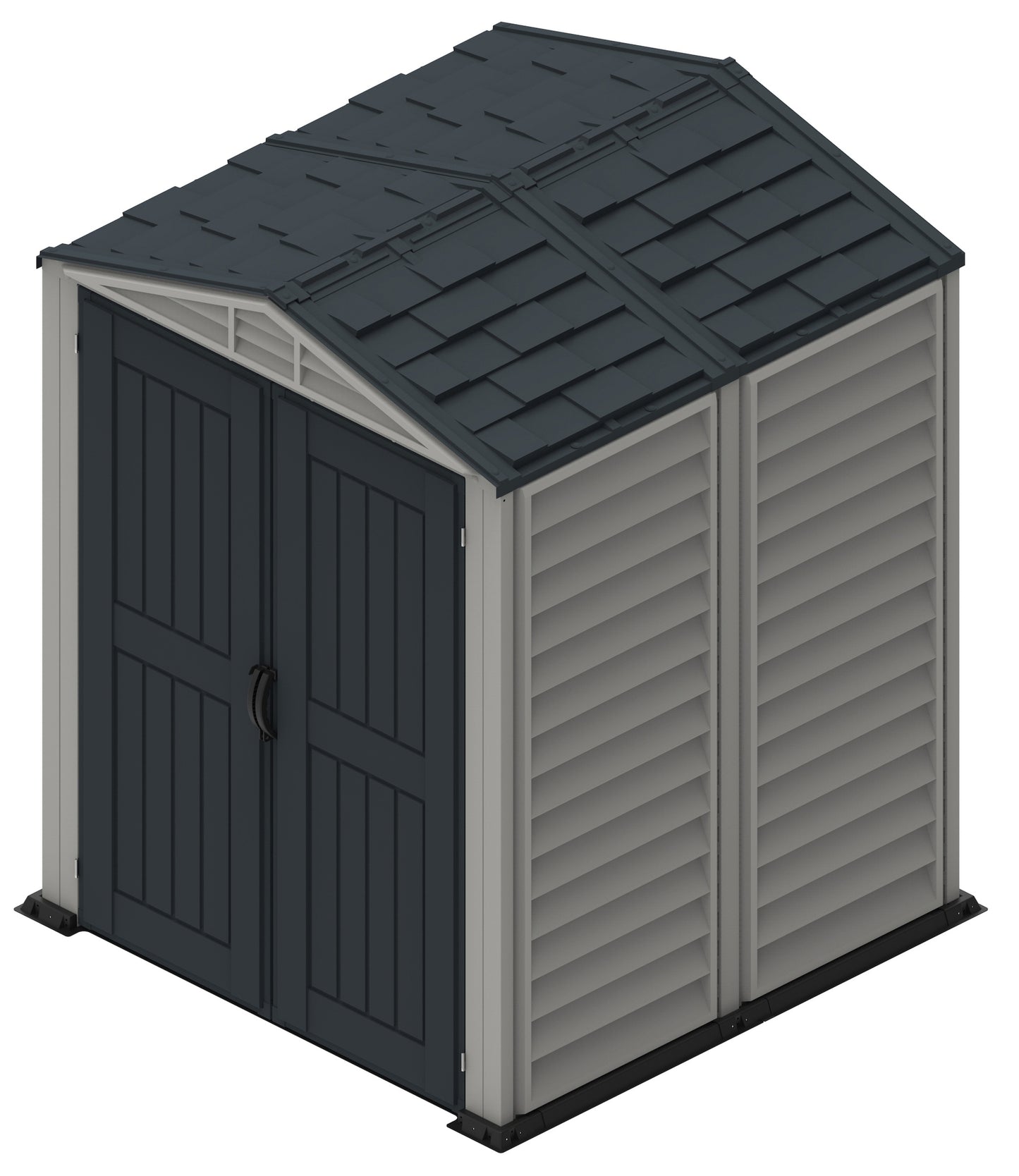Duramax YardMate Plus 5 ft. 6 in. x 5ft. 6 in. Gray Vinyl Storage Shed with Molded Floor