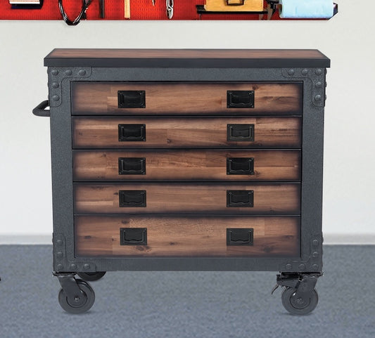 Duramax 36" 5 Drawer Rolling Tool Chest with Wood Top