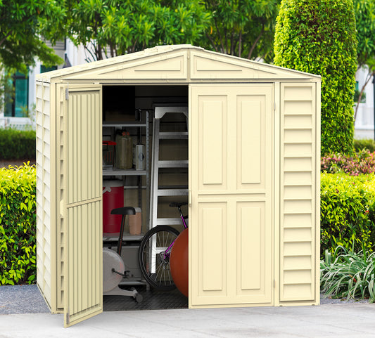 Duramax 8ft x 5.5ft Duramate Vinyl Storage Shed with Foundation