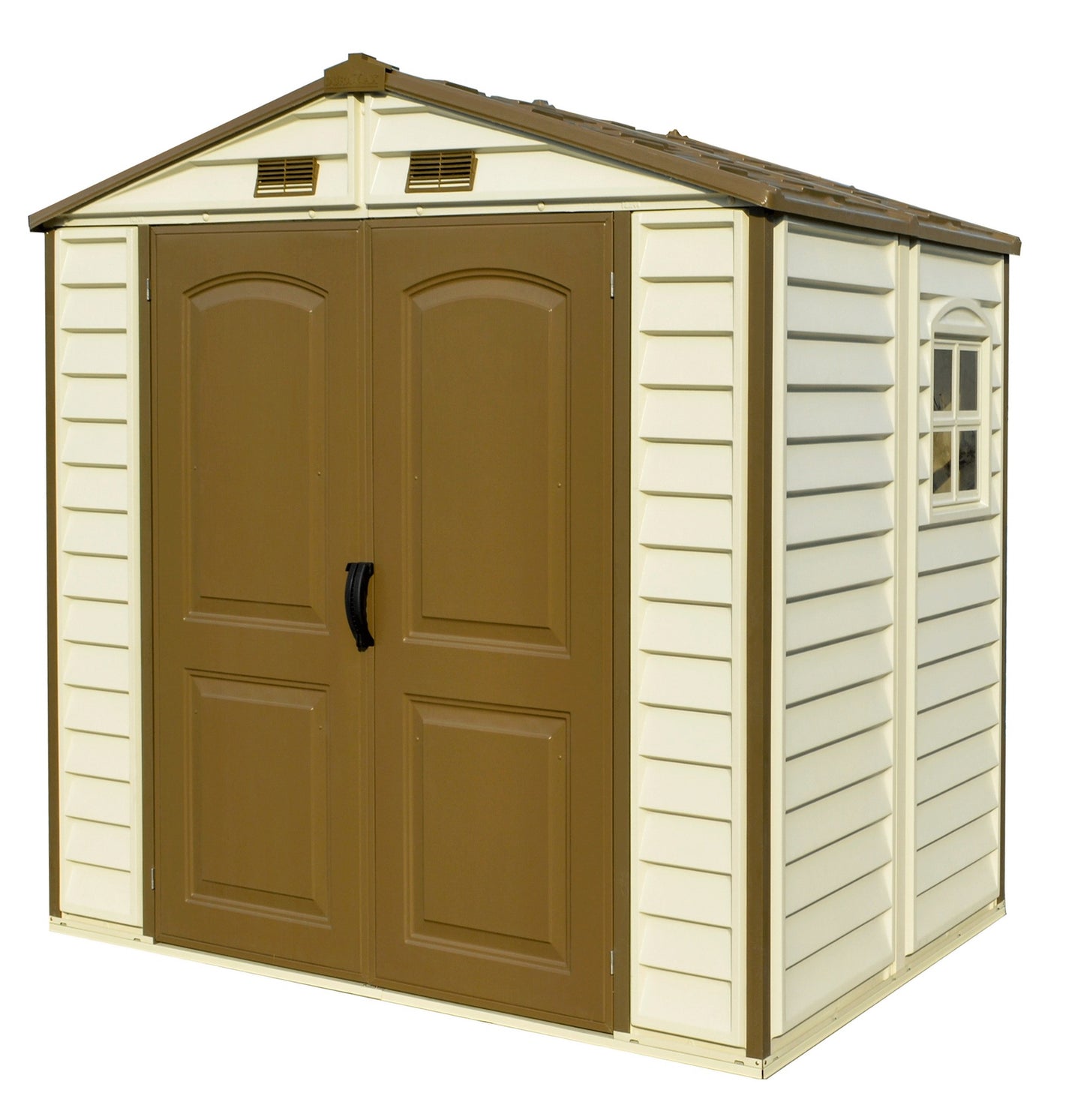 DuraMax 8ft x 5.5ft Storeall Vinyl Shed with Foundation Kit and window